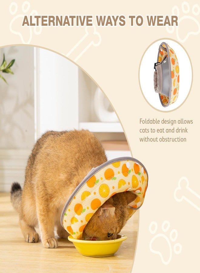 Avont Cat Cone Collar Soft to Stop Licking, Adjustable Foldable Lightweight Kitten Recovery Collar After Surgery for Small Dogs, Elizabeth Cone of Shame Alternative -Orange(S) - Image 2